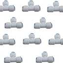 Lemoy Liimevvon 10x 1/4 inch Tee 3 Way Tube Quick Connect Push Fit RO Water Reverse Osmosis System