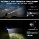 LED Rechargeable Flashlights 1600 High Lumens, 36 Hour Long Runtime, M300 Fast Charging Version Charges Type-C, Zoomable, 6 Modes, All-weather Waterproof Flashlight for Home Emergency Camping (Red)