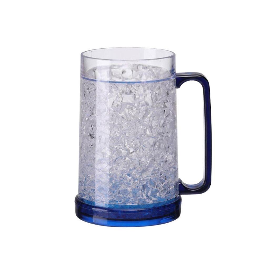 Granatan Beer Mugs with Gel Freezer 16 oz, Double Walled Beer Mugs with Handles, Color Handles Set Of 1