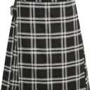 GRAJTCIN Scottish Tartan Kilt for Men Traditional Highland Utility Kilts (Small, Black)