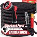 PANYEE 100FT Garden Hose, Flexible Water Hose,Leak Proof Non-Expanding hose with 10 Functions Sprayer, Durable
