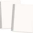 Blank Journal Notebook, 2-Pack, 160 Pages per Pack, B5 Medium Size (7.6'' × 10''), 100 GSM Thick Paper, Spiral-bound, Flexible Plastic Cover, for Sketching, Drawing, Painting