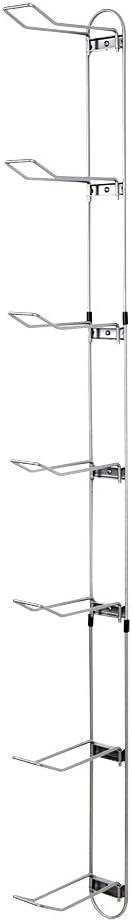John Sterling Sports Rack for Garage, Wall Mounted Ball Storage Organizer with 7-Ball Capacity, Durable Alloy Steel, Silver Finish