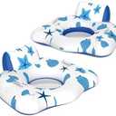 CACSPS Inflatable Pool Floats Adult, Floating Lounge Chairs with Cup Holders, Heavy Duty Blow Up Pool Floats Chair for Summer Water Fun, Beach, Lake, or Pool Party