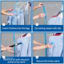 4 Pack Hanging Vacuum Storage Bags for Jackets, Clothes, Suits and Dresses  Vacuum Sealed Compression Bags with Hand Pump  Space Saver Storage Bags for Moving, Travel & Organization (2S & 2L)