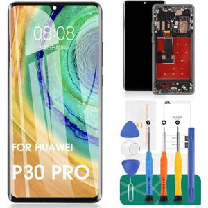 OLED for Huawei P30 Pro Screen Replacement LCD Display for VOG-L29 VOG-L09 VOG-AL00 VOG-TL00 Touch Screen Digitizer Assembly Replacement Repair Parts with FrameSupport Fingerprints