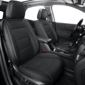 RISINGSTAR Terrain Seat Covers, fit for 2018-2024 GMC Terrain SUV with Rear Split Seats, Water Proof Faux Leather(Full Set, Black)