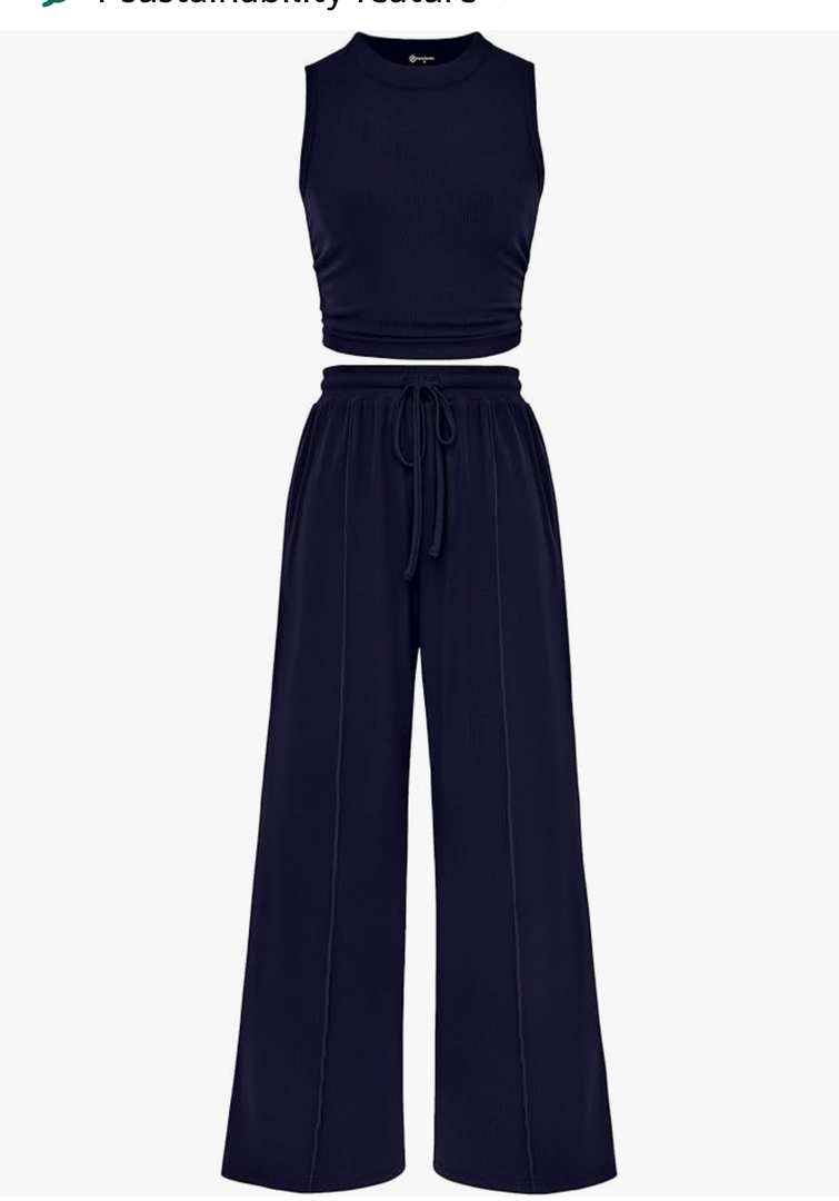 PRETTYGARDEN 2 Piece Sets for Women Summer Casual 2026 Spring Sleeveless Tank Ribbed Travel Vacation Lounge Wear Outfits, S