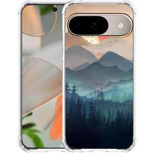 Sunset Nature Landscape Wilderness Night Art Painting,Trendy Soft TPU Full Cover Case for Google Pixel 9/9 Pro Clear