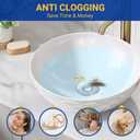 2PCS Bathroom Sink Stopper Strainer, Pop-Up Bathroom Sink Drain Strainer with Removable Stainless Steel Hair Catcher Basket, Universal Fit for US Bathroom Sinks, Bathtubs, Showers & Floor Drains