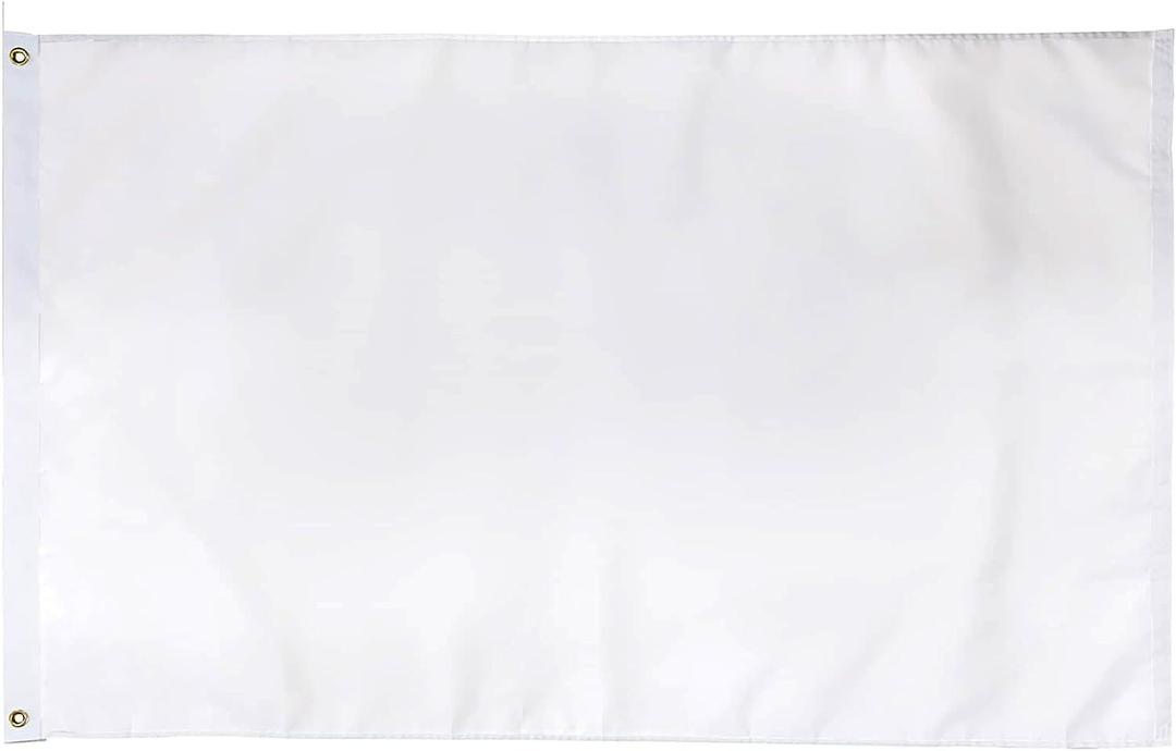 Solid White Flag 3x5 Feet Plain White Flags Pure Nylon Heavy Duty DIY Flags, Pieces 10