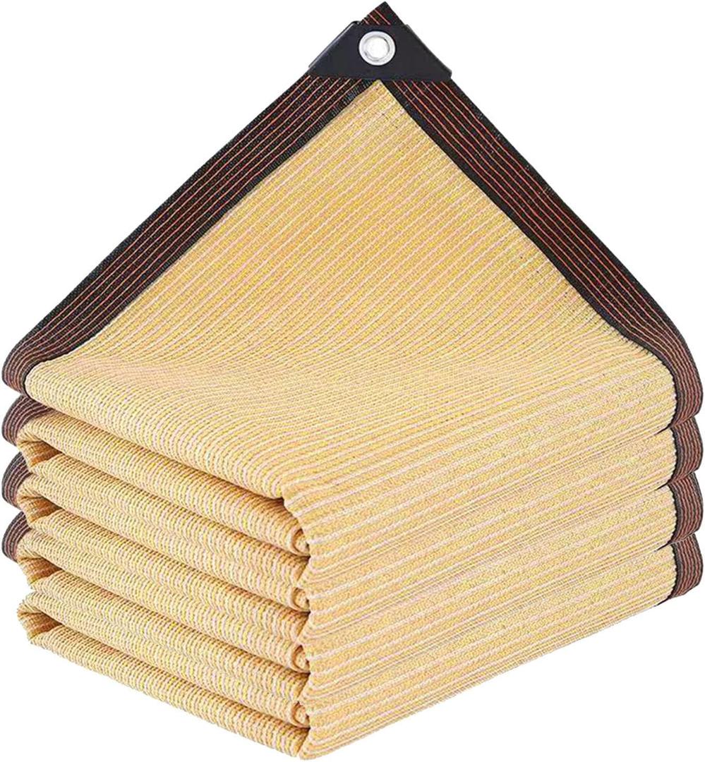 Shade Cloth - Pergola Sun Shade 90% Outdoor Shade Fabric with Grommets for Pergola Cover Patio Gazebo Deck Garden Porch Wheat(6 * 12FT)