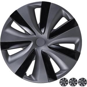 Wheel Cover for Tesla Model 3 2017-2023 Highland Kit (4 PCS), 18-Inch Hub Cap Replacement ABS Cover Matte Black 2024 Highland for Model 3 Wheel Cover Replacement, Accessories