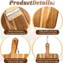 2 Pcs Acacia Wood Cutting Board with Handle, Decorative Wooden Serving Chopping Board Large Butter Charcuterie Butcher Blocks Tray for Kitchen Pizza Cheese Meat Vegetables Fruit Bread Baking