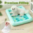 SpaceTime Cooling Mat for Dogs,Waterproof Dog Beds for Small Medium Large Sized Dogs,Bolster Cat Beds for Indoor Cats,Pet Beds with Sides for Puppy Crate,Non-Slip,Easy Maintenance (Green-Avocado, L)