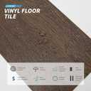 Art3d Peel and Stick Floor Tile Vinyl Wood Plank 12-Pack 18 Sq.Ft, Brown Stone, Rigid Surface Hard Core Easy DIY Self-Adhesive Flooring