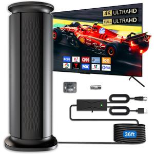 2025 Upgraded TV Antenna Up 2800+ Miles Range, Digital Best Antenna for Smart Tv Indoor/Outdoor 4k Local Channels, Amplified HDTV Antenna Long Range with Amplifier Signal Booster/Thic Cable (Large)
