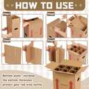 Tatuo 5 Pack Wine Bottle Boxes for Moving 13 x 11 x 8 Inch Corrugated 6 Bottle Liquor Shipping Box Kitchen Packing Storage Carrier with Divider Kits and Handles for Glassware Dishes