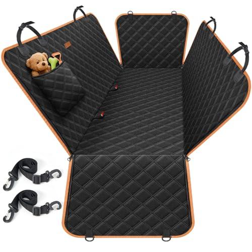 Lantoo Dog Seat Cover, Upgrade Large Back Seat Pet Seat Cover Hammock for Cars, Trucks, SUVs with Nonslip Backing, Side Flaps, Waterproof, Soft (Black)