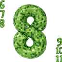 2 x Video Game Number 8 Balloon Different shades of Green Number Balloons for Game Birthday Decorations, Pixel Game Party Supplies 8 Number Balloon