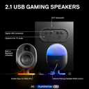 SteelSeries Arena 7 RGB Illuminated 2.1 Gaming Speakers with Powerful Bass, Subwoofer, and Bluetooth - Compatible with PC, PlayStation, Mobile - Black