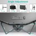 WALI Triple Monitor Stand, Free Standing Three LCD Monitor Fully Adjustable Desk Mount Fits 3 Screens up to 27 inch, 22 lbs Weight Capacity per Arm (MF003), Black
