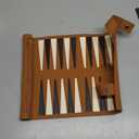 Leather Travel Backgammon Chess Set, Roll Up Folding Classic Board Game Travel Backgammon Set with Drawstring Bag, Portable and Lightweight