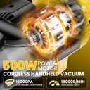 Cordless Vacuum for Dewalt Battery, 5 in 1 Lightweight Handheld Vacuum Cleaner with 500W Powerful Motor, 46 CFM Portable Hand Vacuum with Filtration HEPA for Floor, Carpet(Battery Not Included)