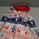 Christmas Family Pajamas Onesie Hooded Vacation Novelty Allover Pattern Sleepwear for Me Women Kids (Women M)