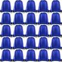 KUUQA 25Pcs Drawstring Backpack Bags String Backpack Sport Bag Sack Cinch Tote Gym Backpack Bulk for Gym Sport Traveling,Royal Blue