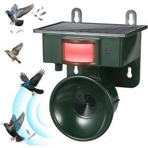 2026 Solar Ultrasonic Bird Repellent Devices Outdoor,Best Bird Deterrent for Pool,Pigeon Repellent for Balcony,Keep Crows Sparrows Starlings Out of Fruit Trees,Swimming Pool,Balcony,Patio,Roof