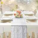RUDONG M 2 Pack Silver Sequin Table Runner 12 x 108 Inch, Rectangle Glitter Table Runner Dining Table Centerpiece Decorations for Weddings, Banquet, Holiday, Birthday Party