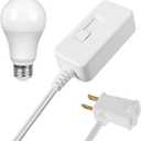DEWENWILS Plug in Dimmer with Dimmable LED Light Bulb, Lamp Dimmer Switch Set, Compatible with Dimmable LED, Incandescent Light Bulbs, Full Range Slide Control, 6.6 ft Extension Cord, UL Listed