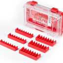 Geinxurn 1Pc Red Storage Box Case, small parts box with detachable divider, Screwdriver Bit Set Box