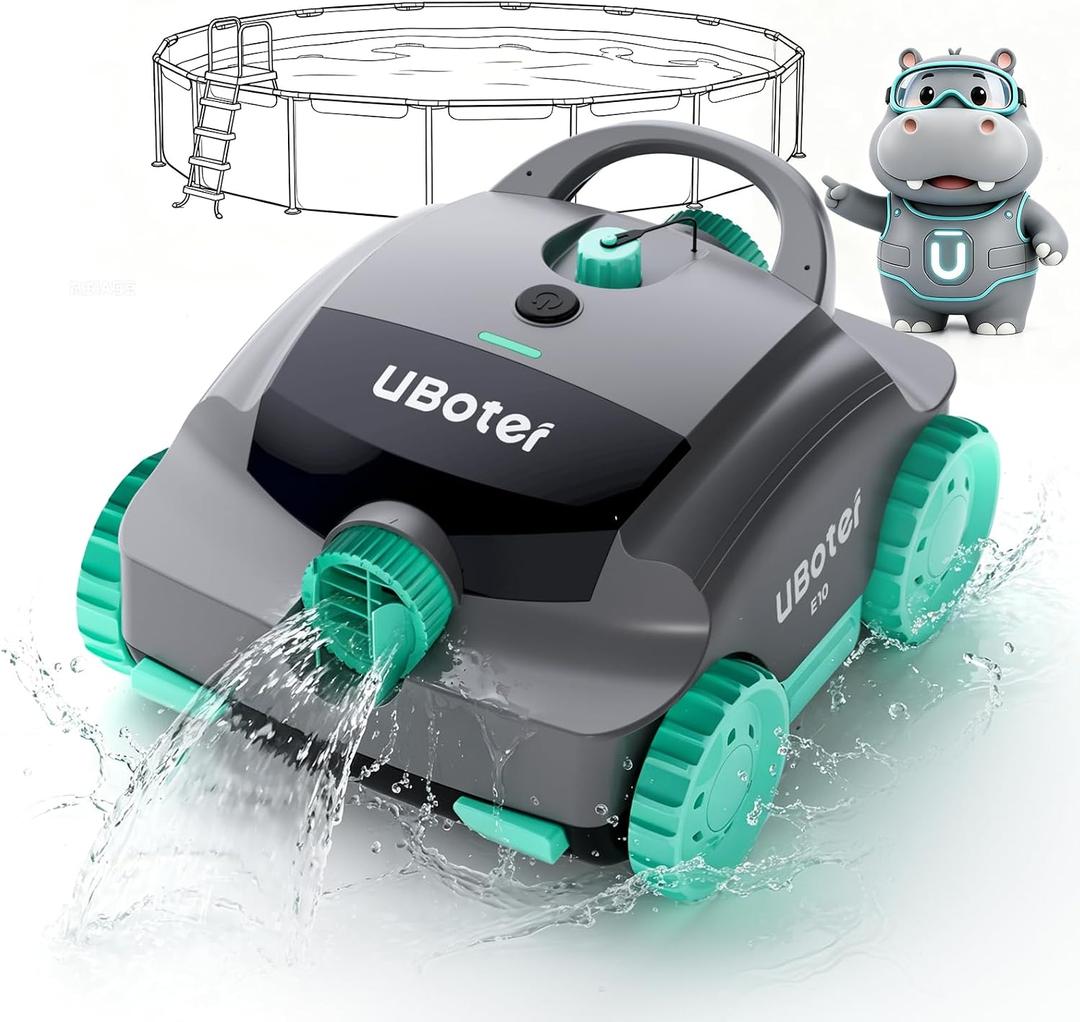 E10 Cordless Robotic Pool Cleaner Automatic Dual-Layer Filtrations | 3L Filter Basket, Anti-Spill Design, Powerful Edge Corner Cleaning Vacuum,120150 Mins Runtime, Auto Parking, Up to 860 Sq.Ft