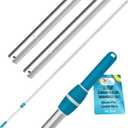 U.S. Pool Supply Telescoping Pole 15-Foot Aluminum Pool Pole Telescopic Cleaning, Adjustable 4 Piece Expandable Step-Up - Twist Locking Cams, Attach Connect Skimmer Net Rake Brush Vacuum Heads Hoses