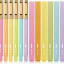 Mr. Pen Aesthetic Highlighter Pens - 12 Pack, Pastel Color No Bleed, Black Ink Bible Pens for Bibles