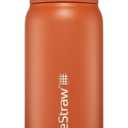 LifeStraw Go Series Insulated Stainless Steel Water Filter Bottle for Travel and Everyday Use Removes Bacteria, Parasites and Microplastics, Improves Taste, 24oz Kyoto Orange