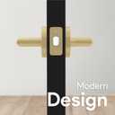 Mega Handles Ronn Privacy Lever & Lock Door Handle Set for Hallway, Closet and Bathroom, Keyless Lock, Heavy Duty Door Levers, Fits All Standard Door Sizes, Screws Included - Satin Brass (1 Pack)