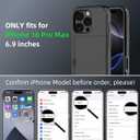Wallet for iPhone 16 Pro Max Case with Card Holder Dual Layer Military Grade Protective Shockproof Hidden Card Slot Slim Fit Phone Cover - Black