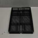 Desk Drawer Organizer for Office and Home, Metal Mesh, Anti-Slip, 6 Compartments, Black