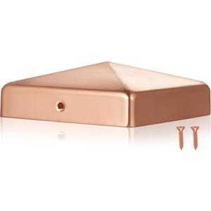 Tandefio 1 Pcs 6x6'' Solid Copper Post Caps Fence Pyramid Decking Caps with Screw for Metal Wood Cedar Fence Deck Corridors Mailbox Posts End Cover