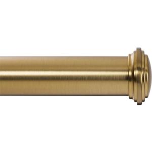 Ivilon Window Curtain Rod Decorative End Cap Design, 1 Inch Rod, 28 to 48 Inch. Warm Gold