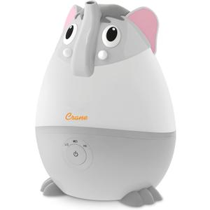 Crane Adorables Ultrasonic Mini Humidifiers for Bedroom and Baby Nursery, 5 Gallon Cool Mist Air Humidifier for Large Room or Kid's Room, Humidifier Filters Optional, Mini Elephant