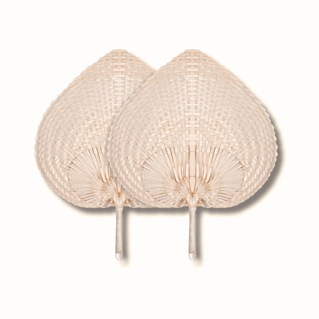 2pcs Hand Weaving Fan Handmade Palm Leaf Palm Leaf Fans Handheld Bamboo Fans Paddle Fan Summer Cooling Supplies Home Wall Decor