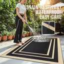 OLANLY Outdoor Rug 5x8 ft Waterproof, Reversible Outdoor Plastic Straw Rug, RV Mat, Indoor Outdoor Carpet Clearance for Patio, Camping, Balcony, Deck, Backyard, Black & Beige