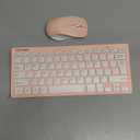 TECKNET Wireless Keyboard and Mouse Combo, Mini Cordless Computer Keyboard and Mouse Set 2.4GHz, Silent Adjustable 1600 DPI, Quiet Click, Lag-Free for Computer, Laptop, PC, Windows, Mac, Chrome OS (LIGHT PINK)