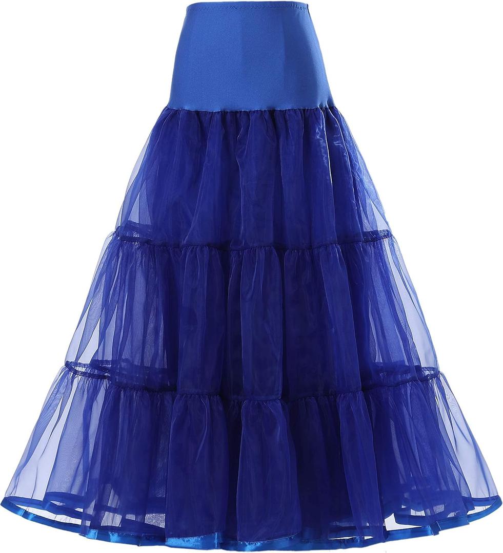 WOWBRIDAL Women's Ankle Length Petticoats Wedding Slips Large