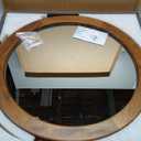 CULER Round Mirrors 30 Inch,Wood Vanity Wall Rustic Mirror with Walnut Frame, Wooden Mirror for Bathroom Bedroom Living Room Or Entryway(Walnut Brown) (30"L x 30"W)