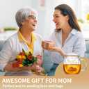 2 x Glass Tea Cup 17.6oz, Best Mom Ever Mothers Day Cup with Gift Box, Gifts Mug for Mom, Glass Mug Teacup, Tea Cups for Mom Birthday, Perfect for Grandma & Daughter.